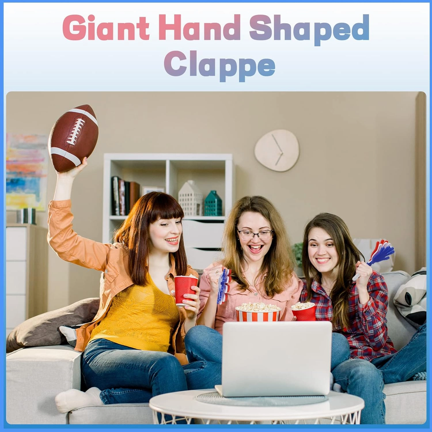 24 Pcs Red/White/Blue Hand Clappers 7.5 Inch Noise Makers Plastic Clapping Hands Noisemakers Patriotic Parties, Sporting Event, Concert Supplies Dance Celebrations and Many Other Occasions