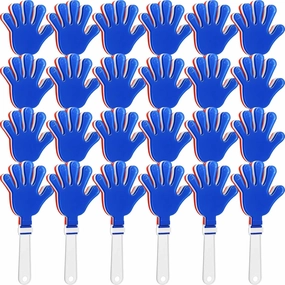 24 Pcs Red/White/Blue Hand Clappers 7.5 Inch Noise Makers Plastic Clapping Hands Noisemakers Patriotic Parties, Sporting Event, Concert Supplies Dance Celebrations and Many Other Occasions