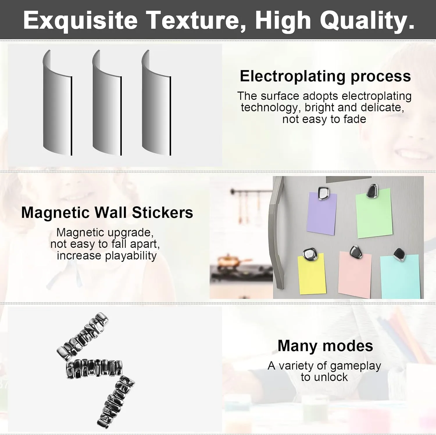 24pcs Black Large Fridge Magnets Stones Science Kit, Irregular Polished Magnetic Whiteboard Locker, Home Kitchen Refrigerator Magnets, Neat Perfect Decorations Gifts Teacher Researcher