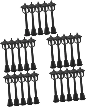 25pcs Miniature Street Light Models Vintage Railway Garden Decor Lightweight Lamps for Dollhouse Mini Landscape and Gardening Props