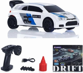 2.4GHz Mini RC Drift Car 1/43 Racing Vehicles High Speed 4WD Ready to Go Mini Car Toy Radio Battery Lights Model Gyroscope Hobby Grade Model for Adult