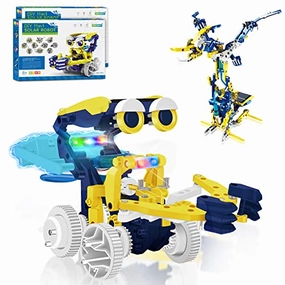 2 Sets Robot kit, Stem Projects Toy for Kids Ages 8-12, Stem Educational Building Solar Robot Toys with Unique LED Light, Science Experiment Kit Gift for Boys 8 9 10 11 12 Years Old