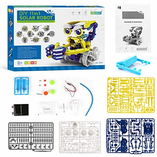 2 Sets Robot kit, Stem Projects Toy for Kids Ages 8-12, Stem Educational Building Solar Robot Toys with Unique LED Light, Science Experiment Kit Gift for Boys 8 9 10 11 12 Years Old