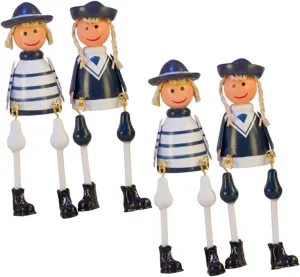 2Pairs Lovely Hanging Foot Doll Micro Landscape Dolls for Unique Desktop Adornment Wooden Craftsmanship Removable Legs for Versatile Decoration