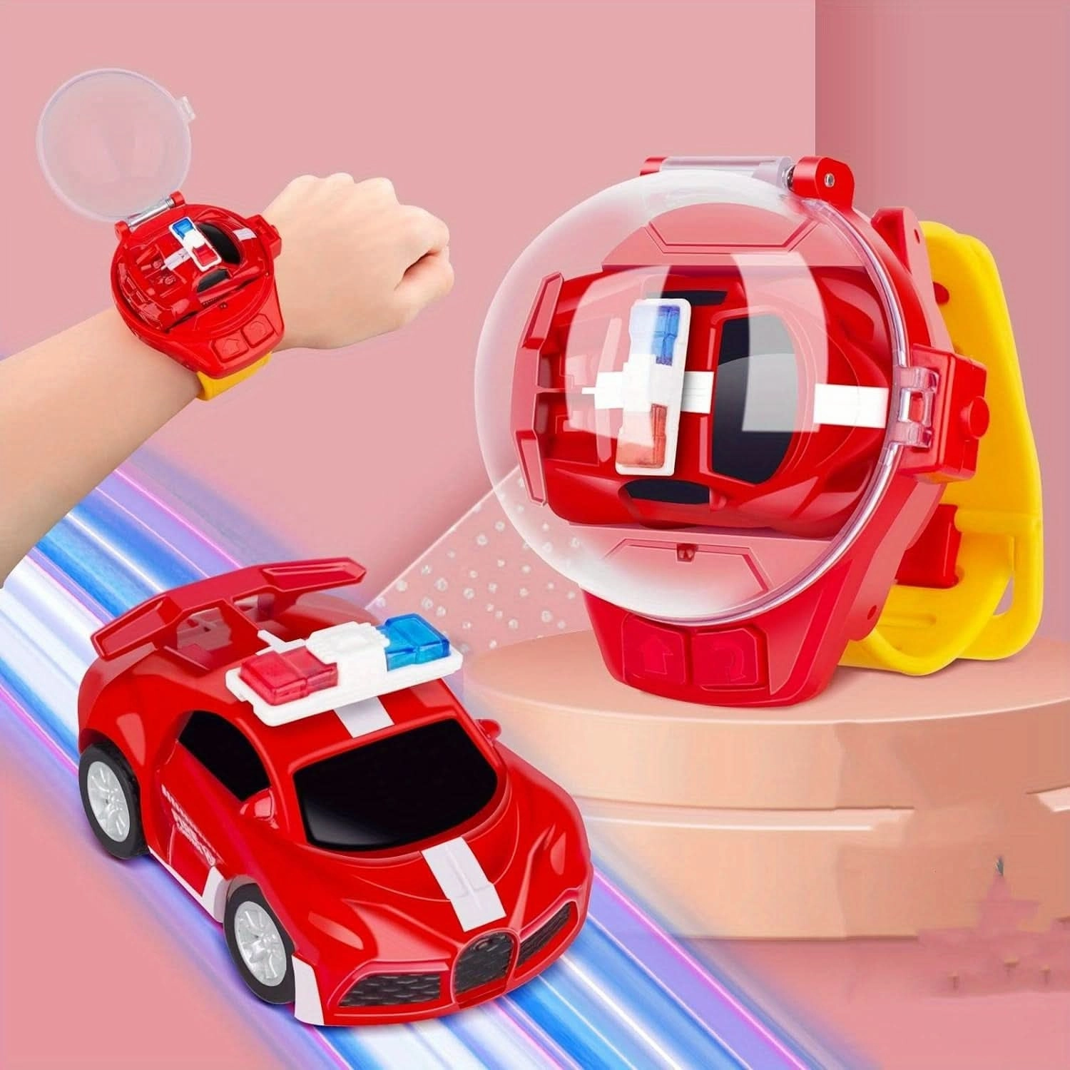 2pcs Mini RC Car Watch - USB Charging Remote Control Racing Cars