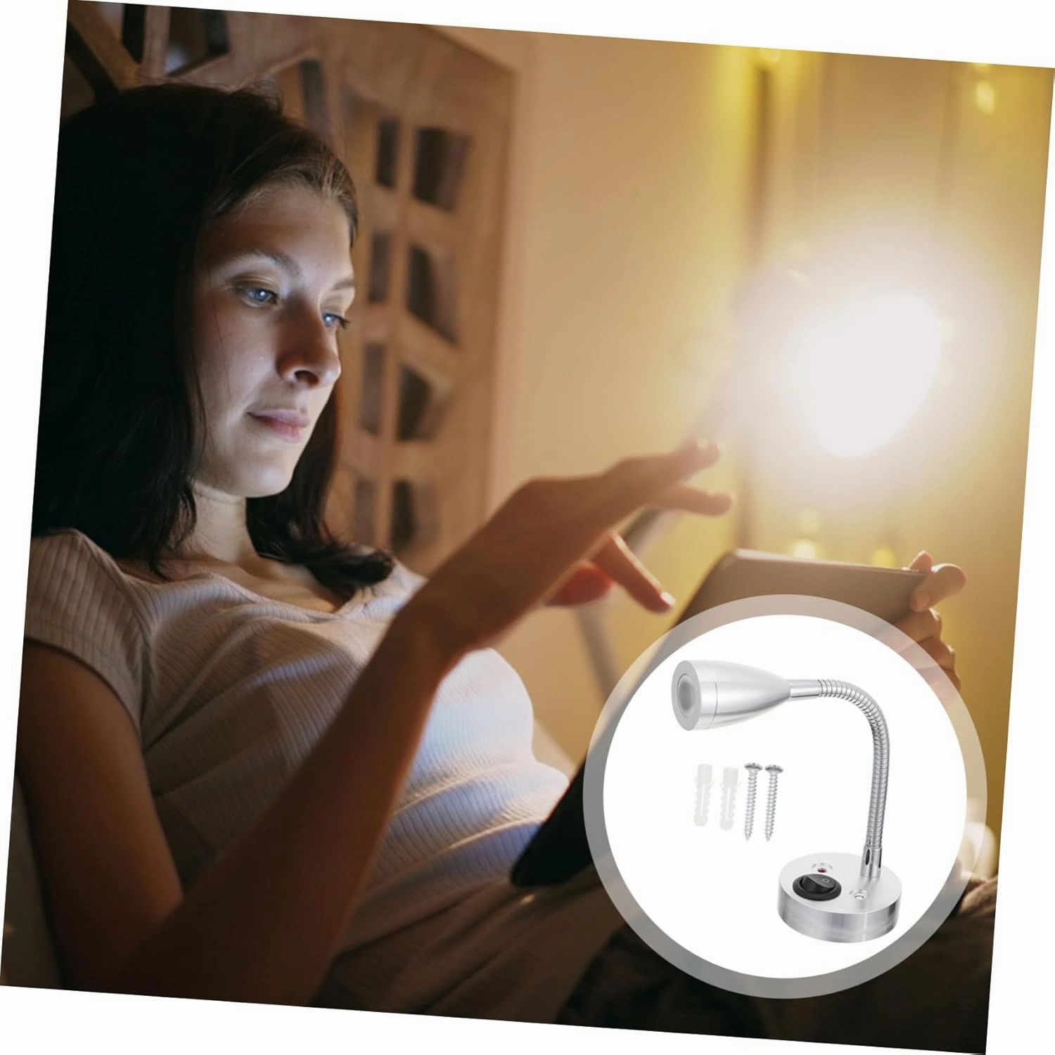 2pcs Portable Led Reading Light Car Swivel Spotlight for Rv Boat Motorhome Warm Light Fixture for Interior Lighting Reading