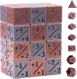 31 PCS Metal MTG Dice Counter Set, Magic Dice Counter, -1/ 1 Counter 6-Sided Dice Set with Mini Role Playing Dice Set for MTG, Dungeons and Dragon, TCG, Tabletop Card Game Accessories