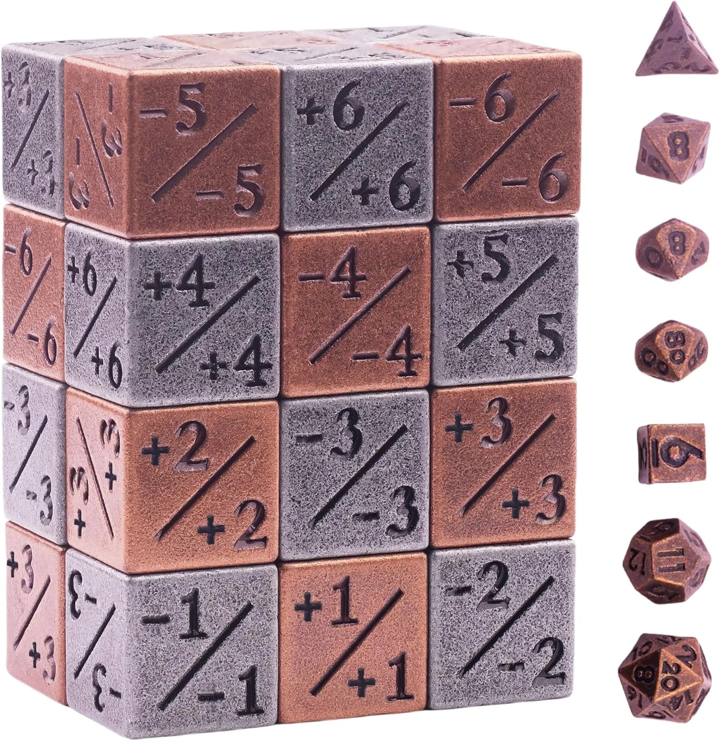 31 PCS Metal MTG Dice Counter Set, Magic Dice Counter, -1/ 1 Counter 6-Sided Dice Set with Mini Role Playing Dice Set for MTG, Dungeons and Dragon, TCG, Tabletop Card Game Accessories