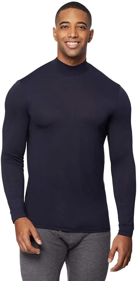 32 Degrees Heat Mens Performance Thermal Lightweight Baselayer Mock Top Long Sleeve Top