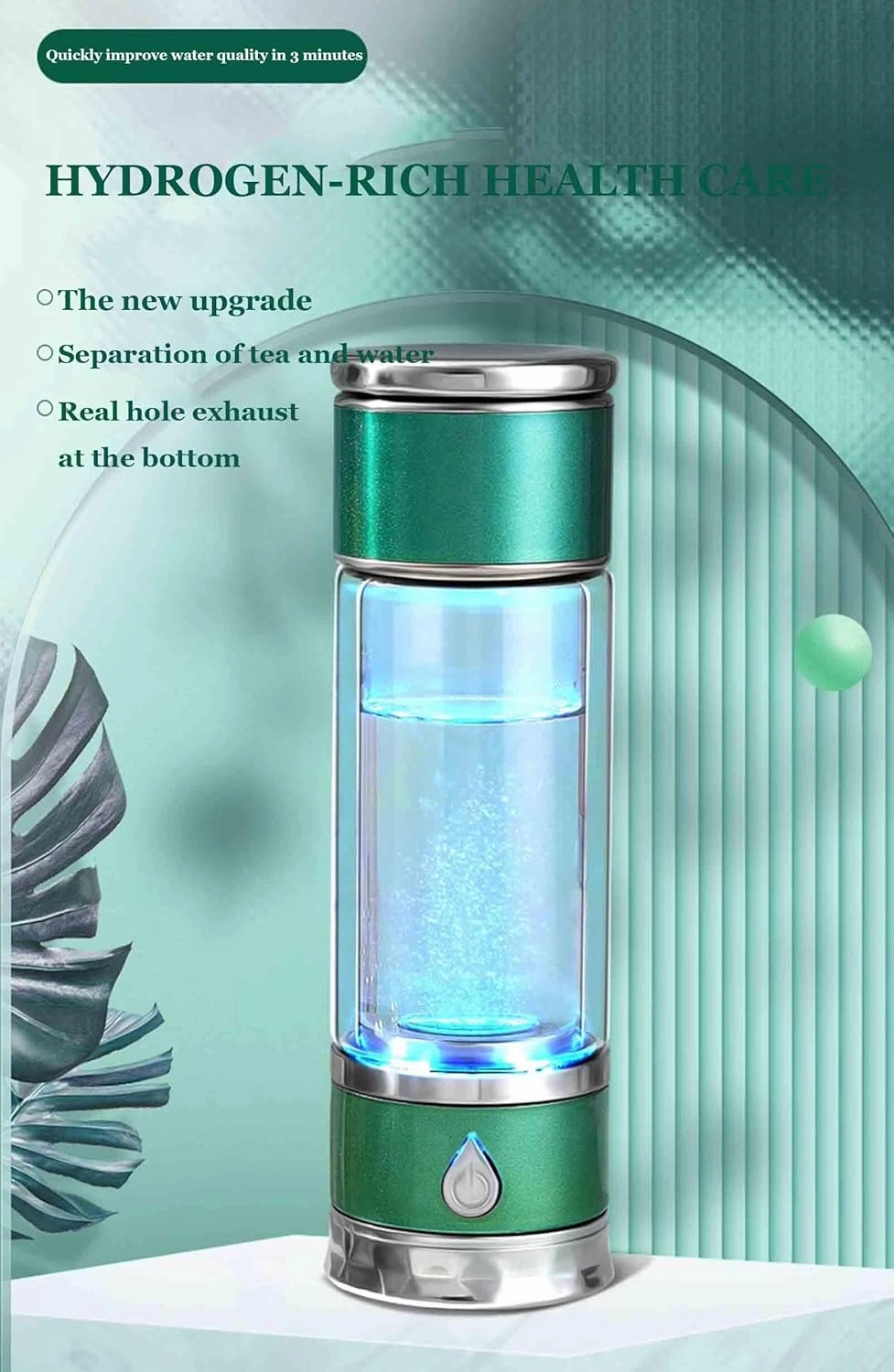 350Ml Portable Hydrogen Water Ionizer Machine, Up to 1600PPB, New SPE Technology Electrolysis Generator, Ionization Bottle Alkaline Cup, Improve Water Quality