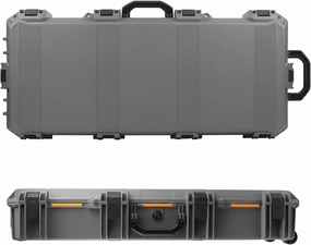 39-Inch Tactical Equipment Storage Case, Rolling Hard Shell for Rifles, Waterproof Outdoor Protection Box with Lockable Hasp