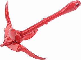 3.3lbs Foldable Grapnel Anchor with Stainless Steel Hardware for Small Boats Rafts Canoes Kayaks, Folding Space Saving, Red