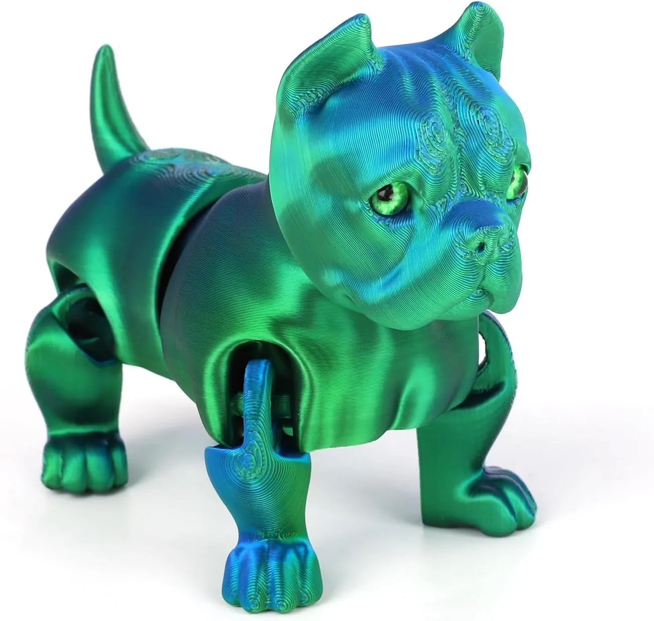 3D Printed Dog Model, 3D Printed Fidget Animals,3D Crystal Dog Flexible Joints Home Decor Executive Desk Toys,Home Office Decor Executive Desk Toys for Autism/ADHD (Green)