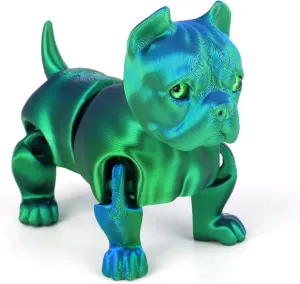 3D Printed Dog Model, 3D Printed Fidget Animals,3D Crystal Dog Flexible Joints Home Decor Executive Desk Toys,Home Office Decor Executive Desk Toys for Autism/ADHD (Green)