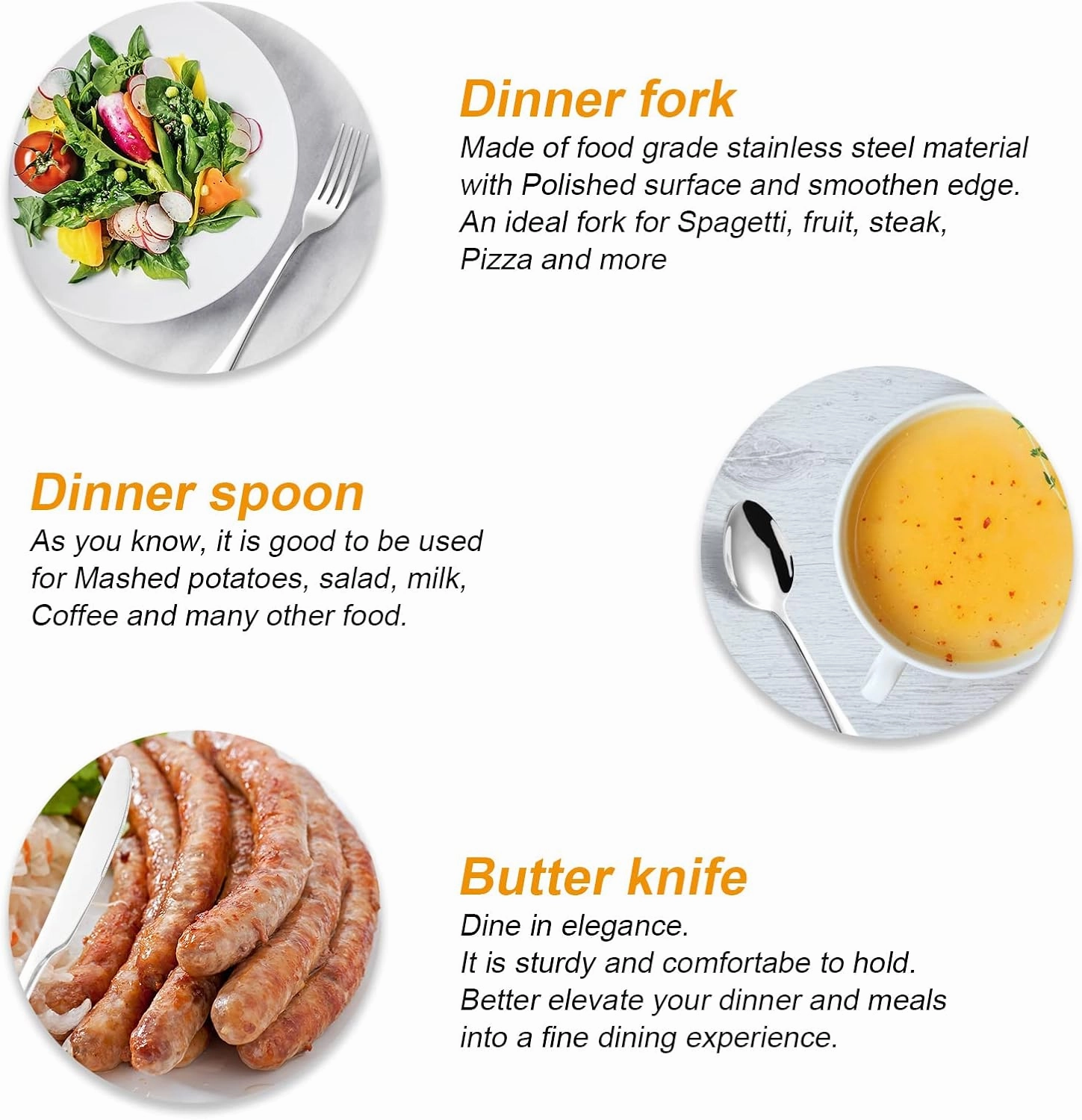 48 pieces Silverware with orgainzer, KITWARE Flatware for 8, Stainless Steel Utensil with metal tray, Home & Kitchen Mirror Polish Cutlery, Dishwasher Safe