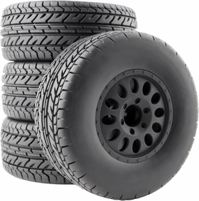 4-Pack 1:10 Rally Tires On Road Tyres 12mm Hex Plastic Wheels Rims for Racing TT01 TT02 XV01 TA06 PTG2 94111 94188 94108 9125 X07 RC Cars
