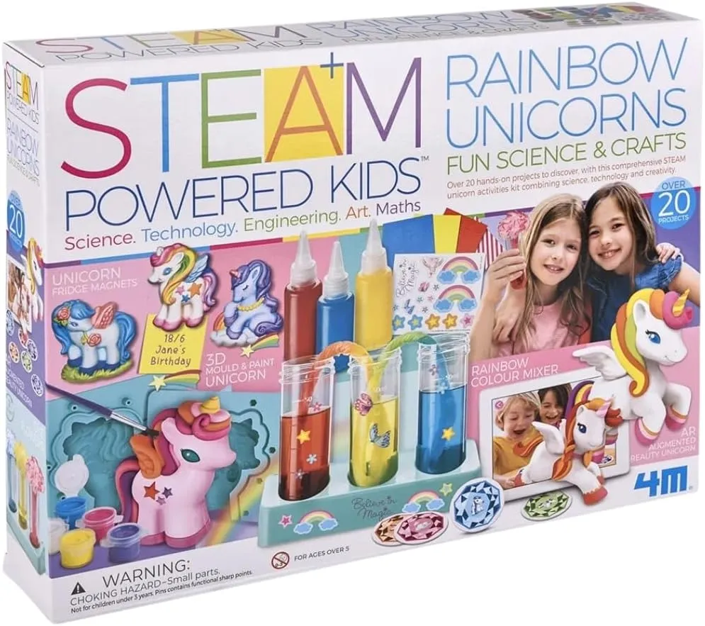 4M | STEAM Powered Kids | Rainbow Unicorns | Giant Unicorn Themed Arts and Crafts and STEM Projects Kit | Kids Ages 5 , Pink