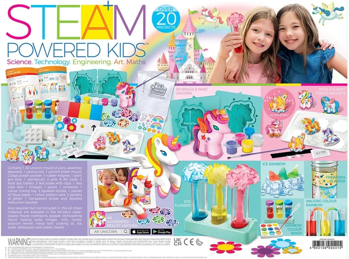 4M | STEAM Powered Kids | Rainbow Unicorns | Giant Unicorn Themed Arts and Crafts and STEM Projects Kit | Kids Ages 5 , Pink