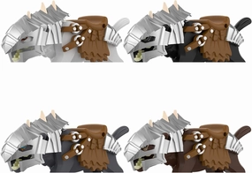 4pcs_Armored Wolf Rider Fantasy Building Bricks Kit - & Beast Steed Minifigure St Cake Toppers.