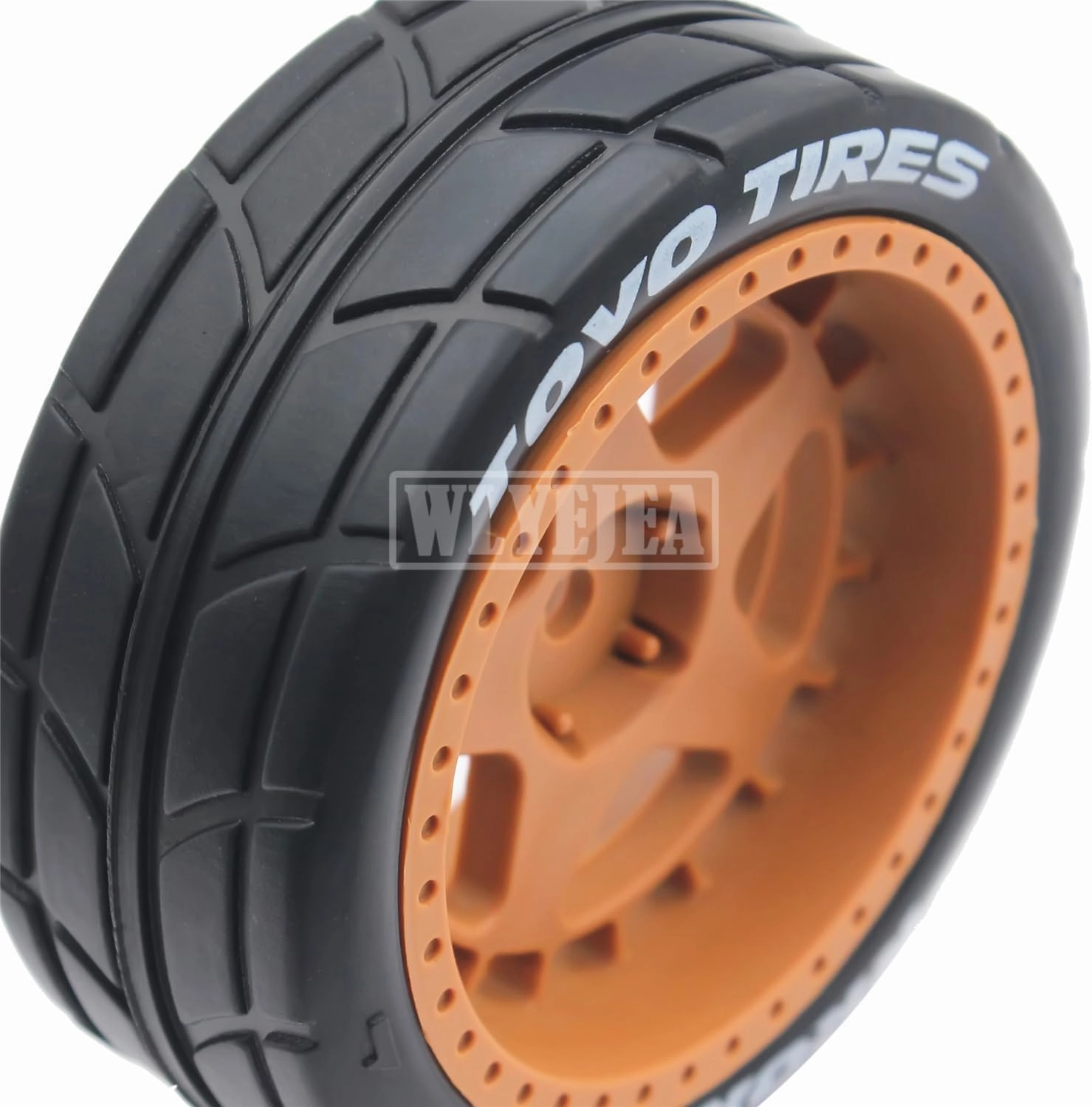4PCS RC 1/10 On-Road Tires 65mm RC Rubber Tires w/Plastic Wheel Rim 12mm Hex Fit for 1/10 RC On-Road Rally Car HPI Tamiya TT01 TT02 Kyosho Wltoys 144001