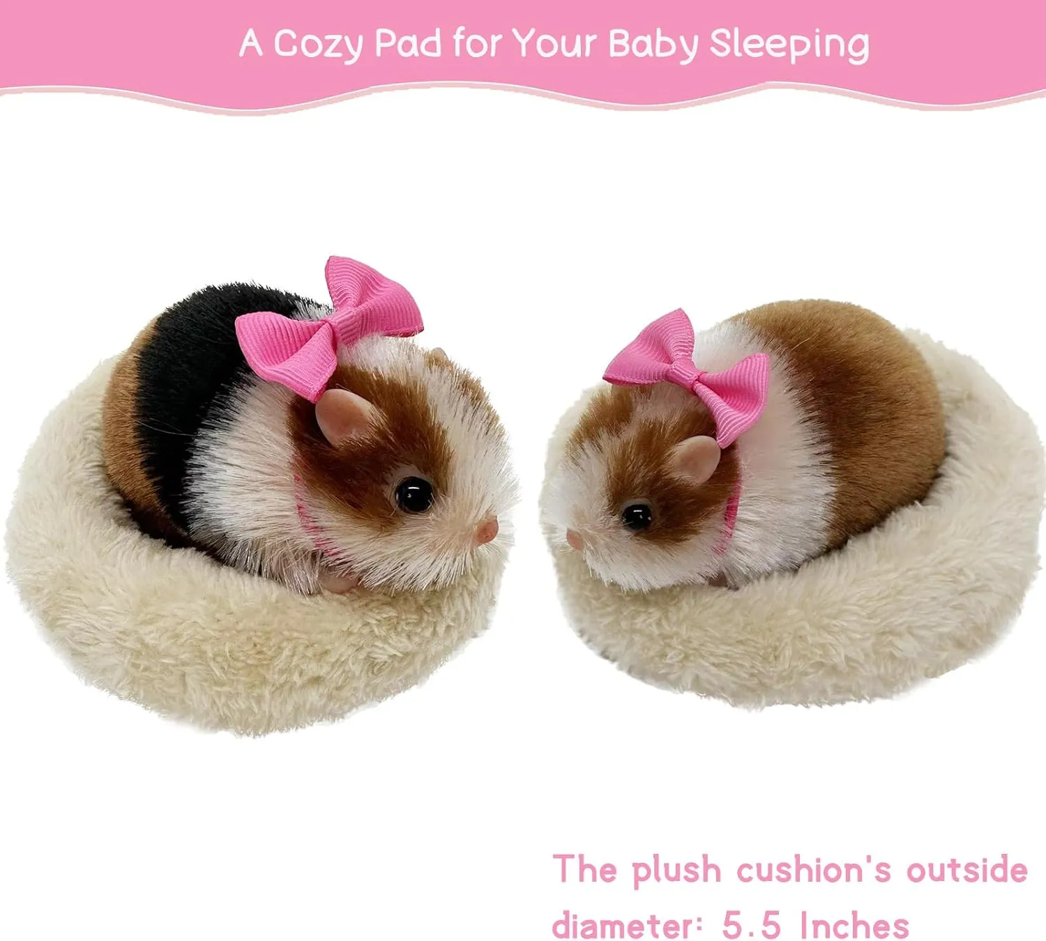 5 Inches Silicone Hamster, Realistic Toy Hamster as Silicone Piglet Companion with Sleeping Pad Accessories for Kids Boy Girl Birthday Collection Handmade Gift (Brown Hamster)