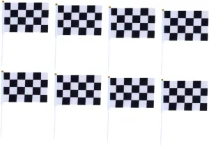 50pcs Mini Race Car Flags Checkered Hand Flags for Racing Black White Sports Party Home Decor