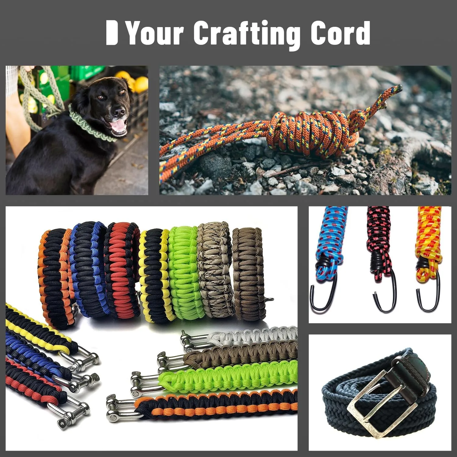 550 Paracord Rope,100ft/330ft 9 Strand Parachute Cord 4mm,Tactical Paracord Rope para Cord Lanyard for Climbing,Tent,Camping,Hammock,Clothsline,Hiking,Fishing,Survival Bracelet