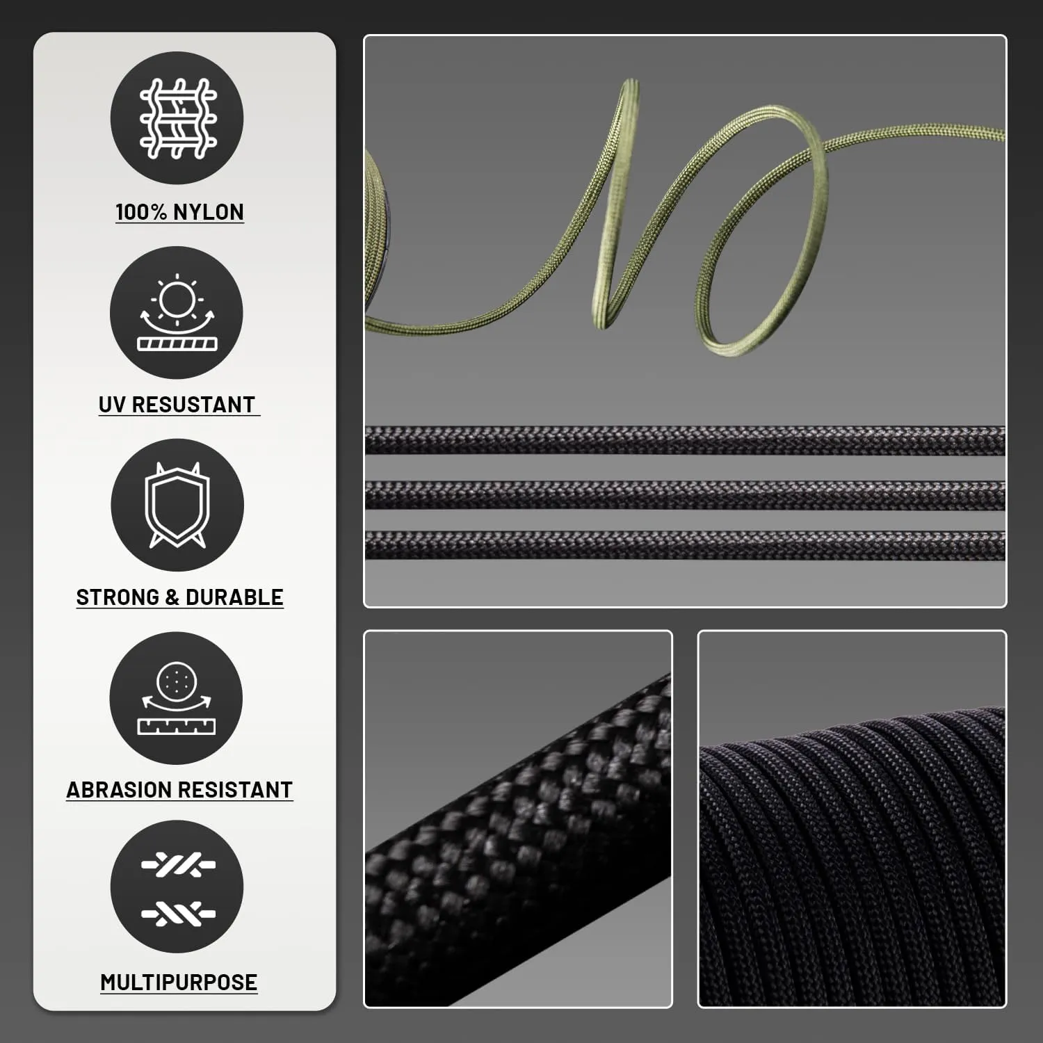 550 Paracord Rope,100ft/330ft 9 Strand Parachute Cord 4mm,Tactical Paracord Rope para Cord Lanyard for Climbing,Tent,Camping,Hammock,Clothsline,Hiking,Fishing,Survival Bracelet