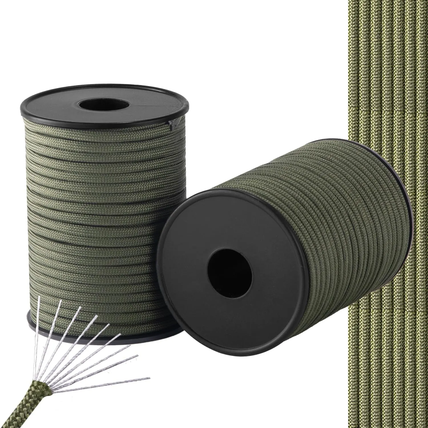 550 Paracord Rope,100ft/330ft 9 Strand Parachute Cord 4mm,Tactical Paracord Rope para Cord Lanyard for Climbing,Tent,Camping,Hammock,Clothsline,Hiking,Fishing,Survival Bracelet