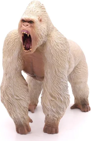 5.63" Tall King Kong Toys Rampage Gorilla Figurine Ape Model Figure Wild Life Toy Realistic Animal Statue for Kids Birthday and Home Decoration (White)