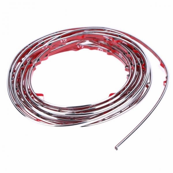 5m Flexible Trim Fashion Car Interior & Exterior Moulding Strip Decorative Line Silver