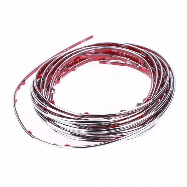 5m Flexible Trim Fashion Car Interior & Exterior Moulding Strip Decorative Line Silver