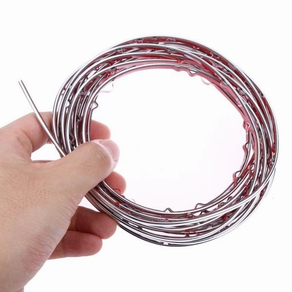 5m Flexible Trim Fashion Car Interior & Exterior Moulding Strip Decorative Line Silver