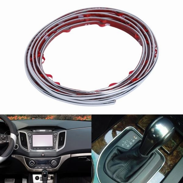 5m Flexible Trim Fashion Car Interior & Exterior Moulding Strip Decorative Line Silver