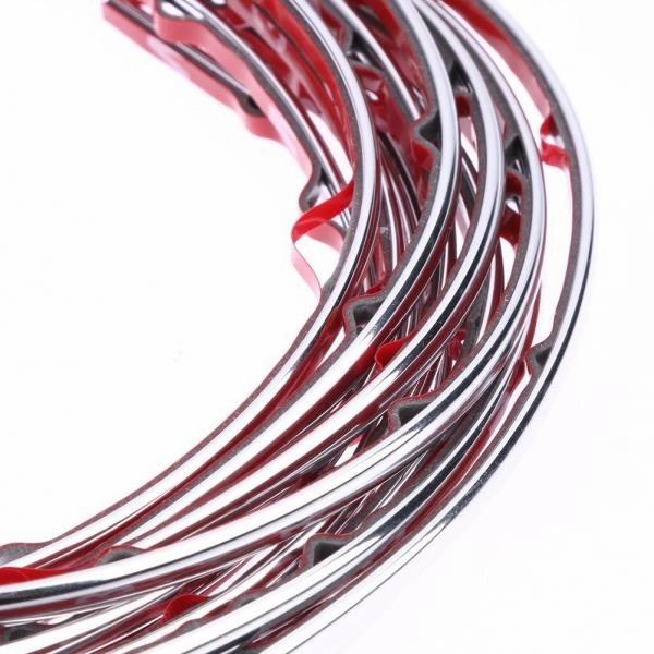 5m Flexible Trim Fashion Car Interior & Exterior Moulding Strip Decorative Line Silver