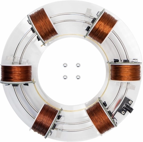 6 Coils Ring Electromagnetic Accelerator, Brushless Motor Cyclotron, Physics Aids Model, for Experimental Teaching, Scientific, DIY, Gifts, Experiment Equipment, Desk Toy