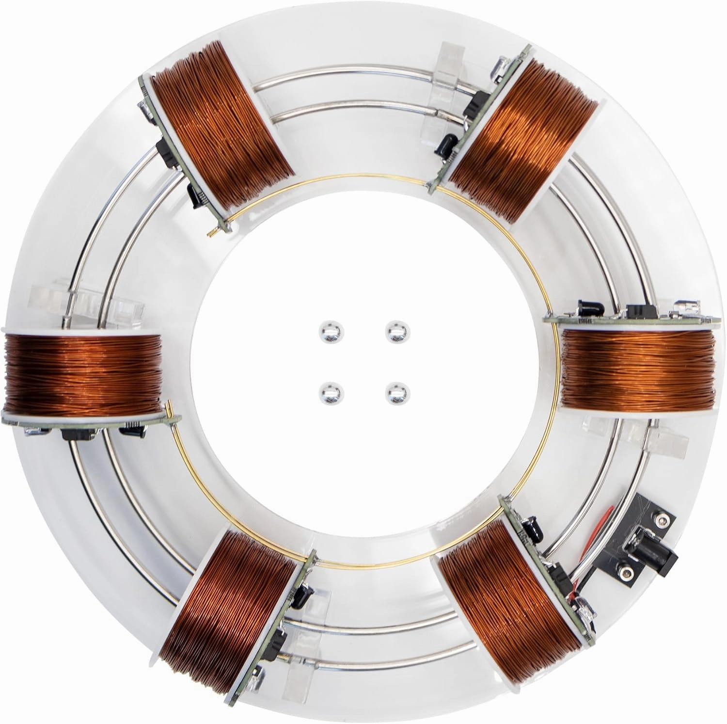 6 Coils Ring Electromagnetic Accelerator, Brushless Motor Cyclotron, Physics Aids Model, for Experimental Teaching, Scientific, DIY, Gifts, Experiment Equipment, Desk Toy