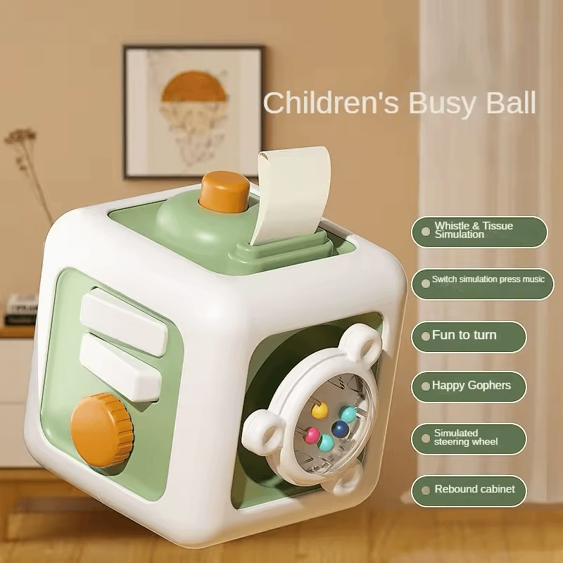 6-in-1 Montessori Busy Cube – Educational Sensory Toy for Toddlers