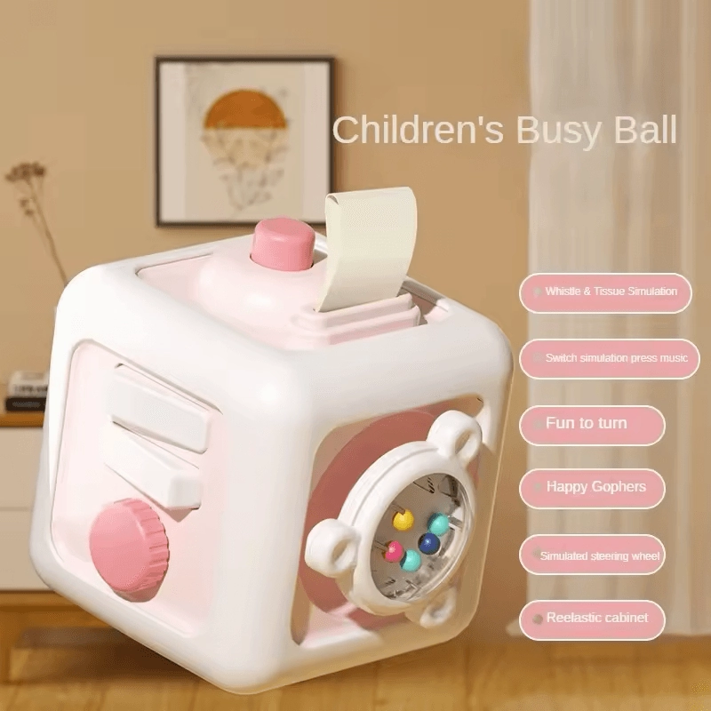 6-in-1 Montessori Busy Cube – Educational Sensory Toy for Toddlers