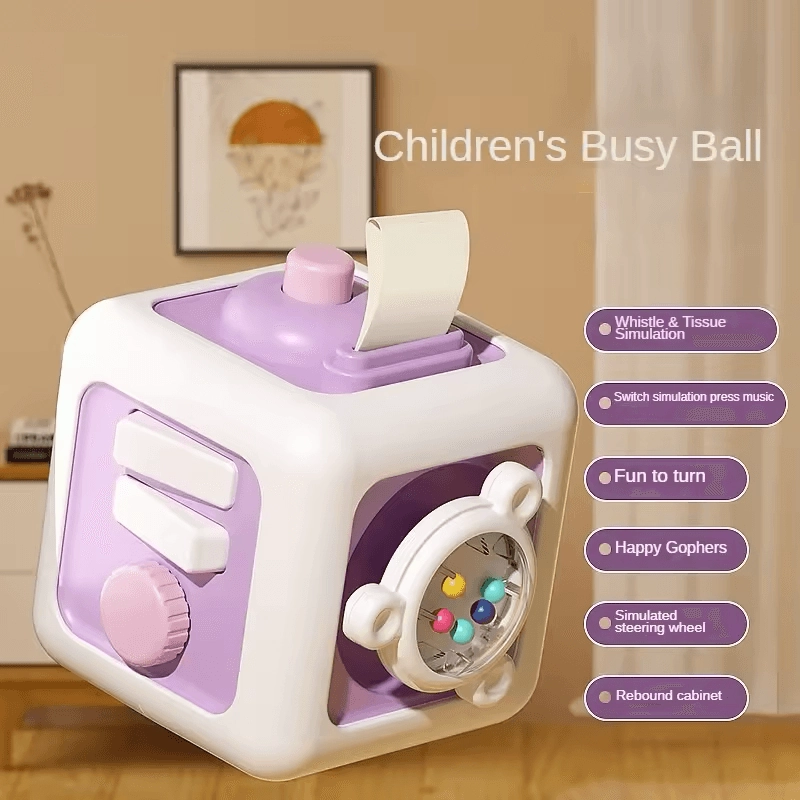 6-in-1 Montessori Busy Cube – Educational Sensory Toy for Toddlers