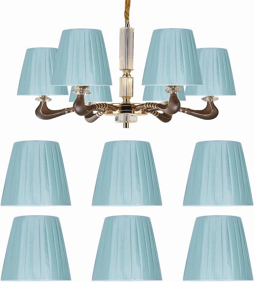 6Pcs Chandelier Lampshade, Household Modern Clip On Fabric Lampshade Small Lamp Shade Droplight Wall Lamp Shade for Small A B C F P Bulb