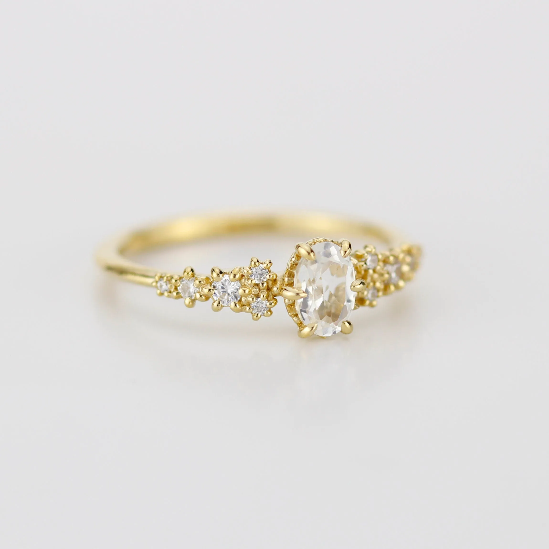 6x4 oval topaz ring and diamond engagement ring