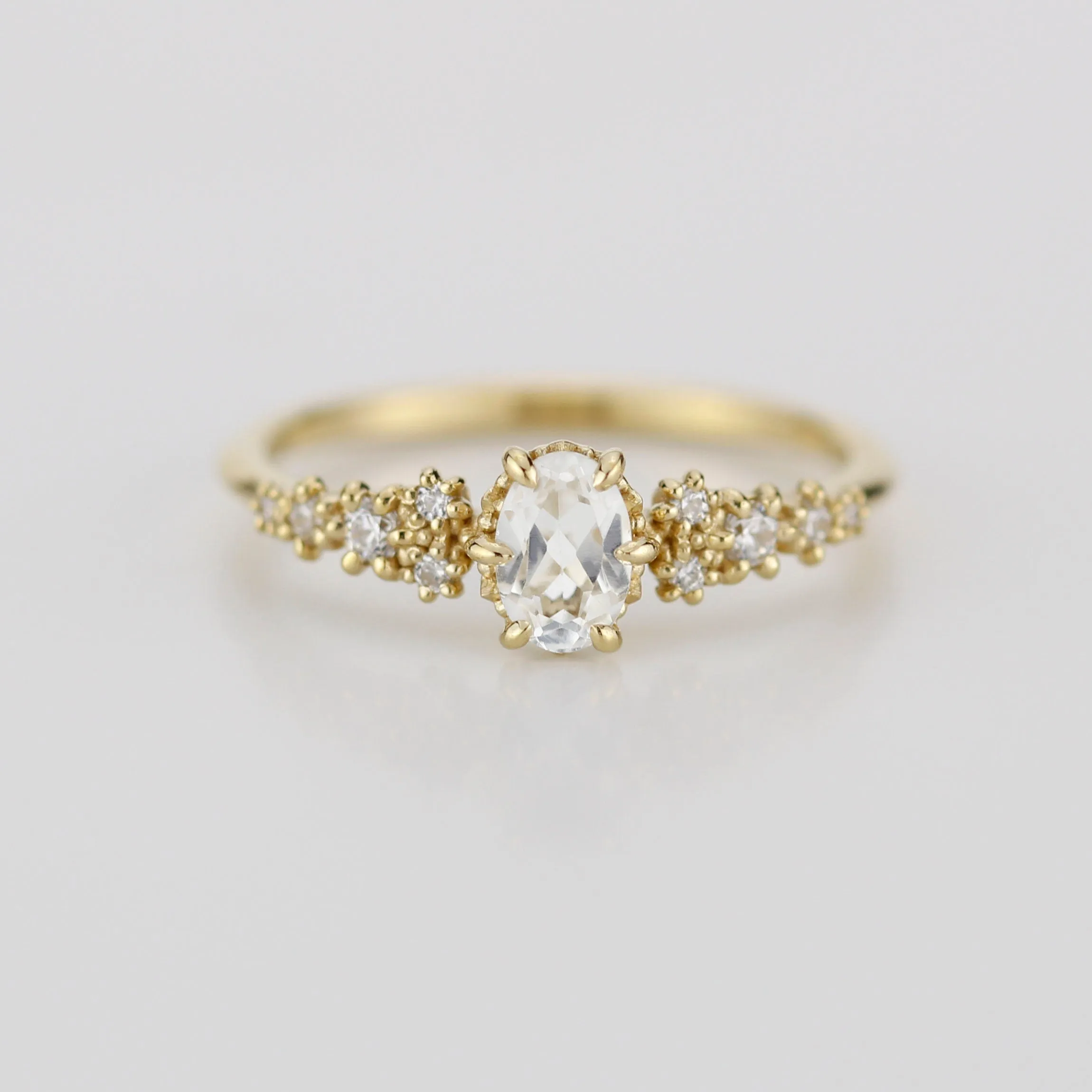 6x4 oval topaz ring and diamond engagement ring