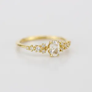 6x4 oval topaz ring and diamond engagement ring