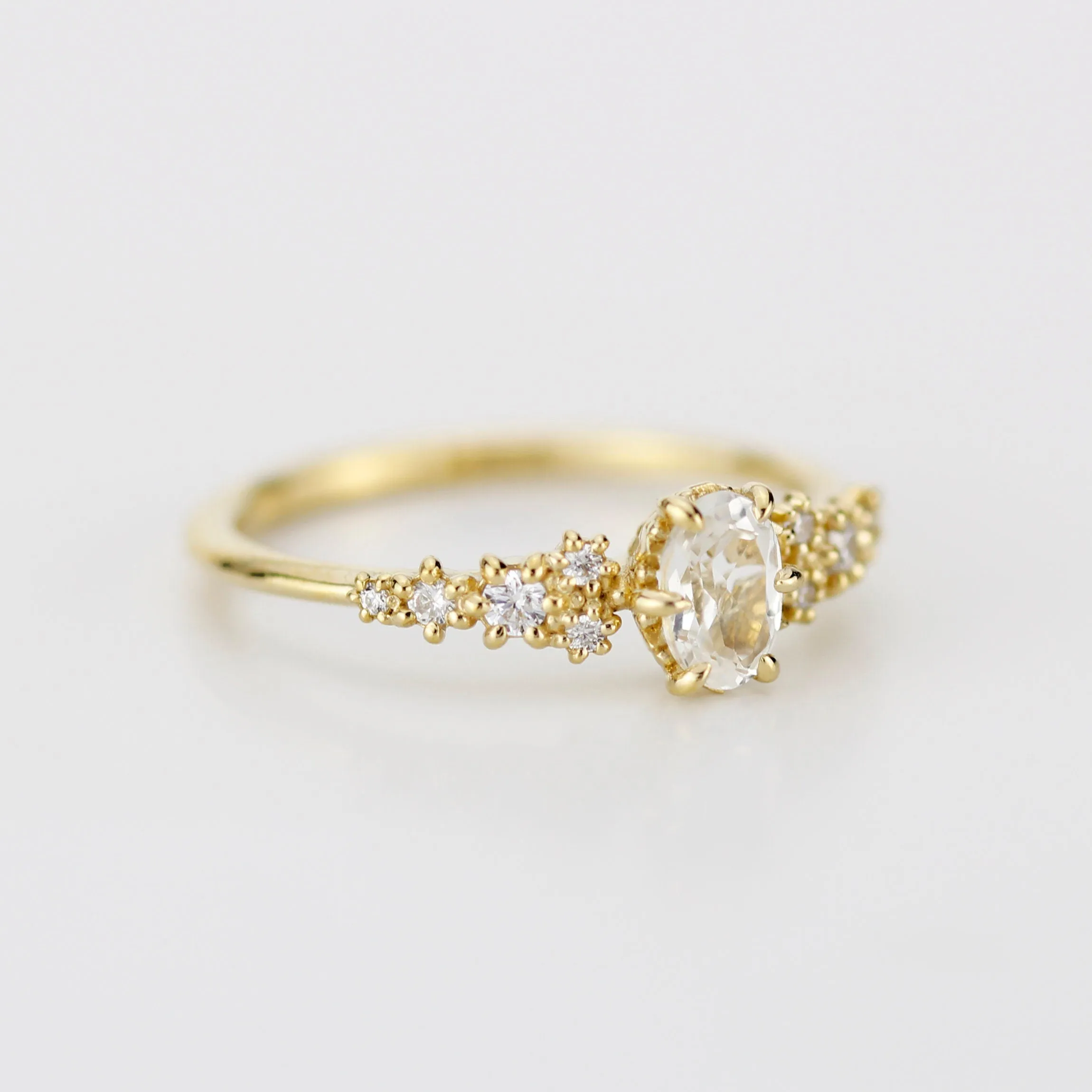 6x4 oval topaz ring and diamond engagement ring