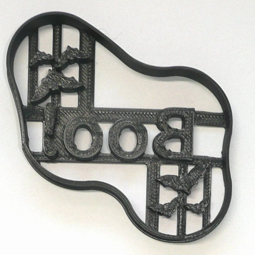 6x Boo Word With Bats Fondant Cutter Cupcake Topper 1.75 IN USA FD3878