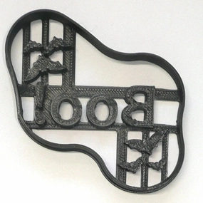 6x Boo Word With Bats Fondant Cutter Cupcake Topper 1.75 IN USA FD3878