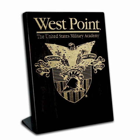 7"x9" West Point Black Piano Finish Free-Standing Award Plaque