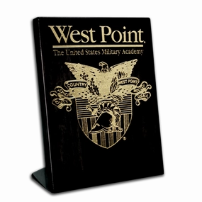 7"x9" West Point Black Piano Finish Free-Standing Award Plaque