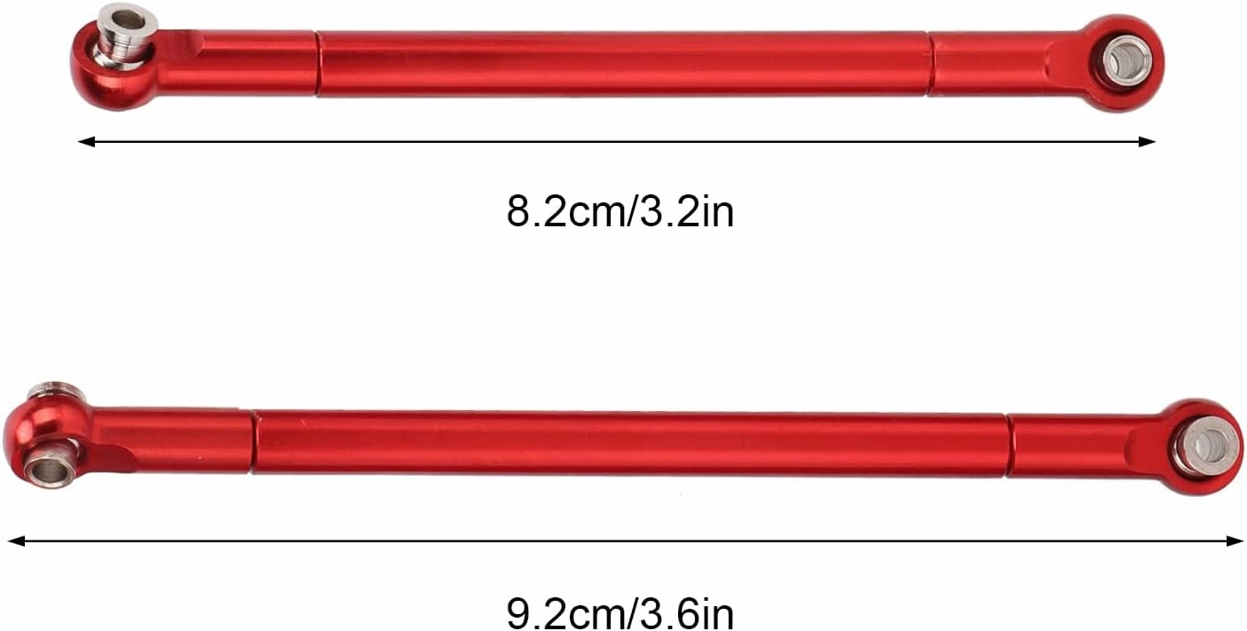 8 PCS Aluminum Alloy Metal Model Upgrade RC Car Pull Rod Link Rod Linkage for MN86 Series (Red)